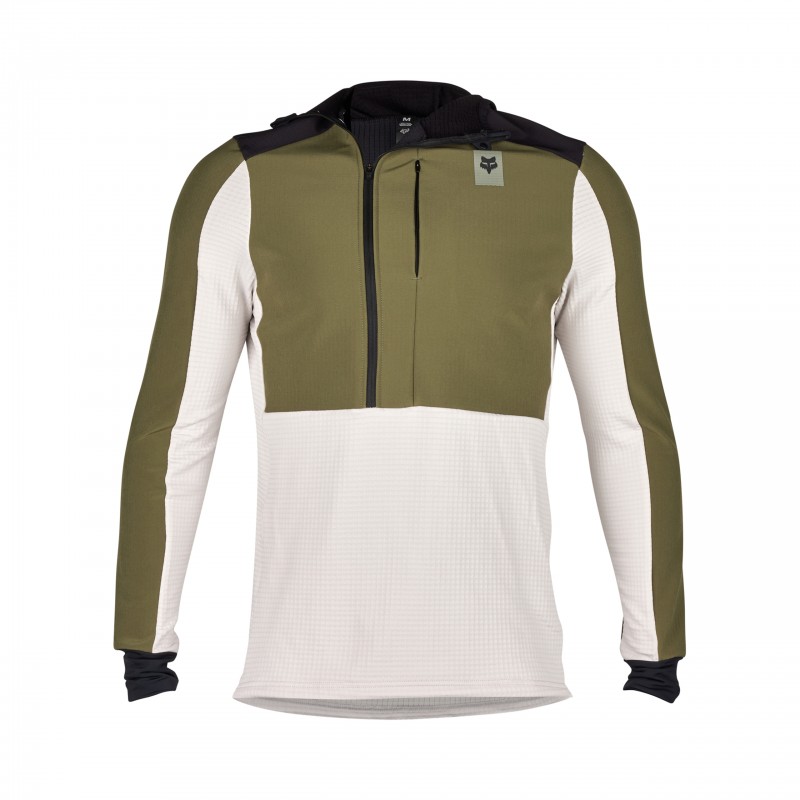 BLUZA ROWEROWA Z KAPTUREM FOX DEFEND THERMAL OLIVE GREEN