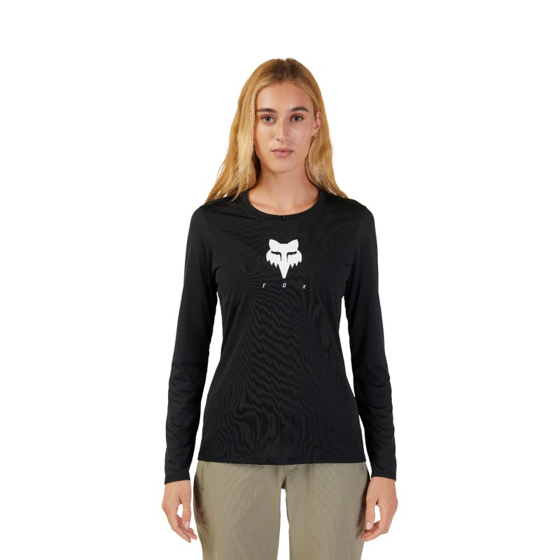 KOSZULKA ROWEROWA Z DŁUGIM RĘKAWEM FOX LADY RANGER TRU DRI BLACK