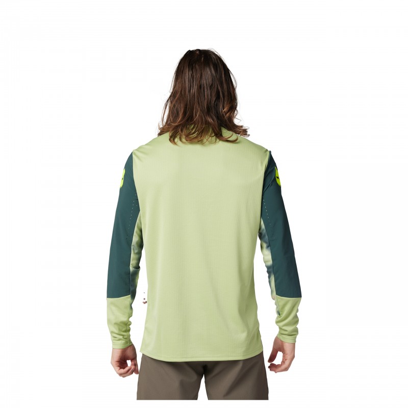 KOSZULKA ROWEROWA Z DŁUGIM RĘKAWEM FOX DEFEND TAUNT PALE GREEN