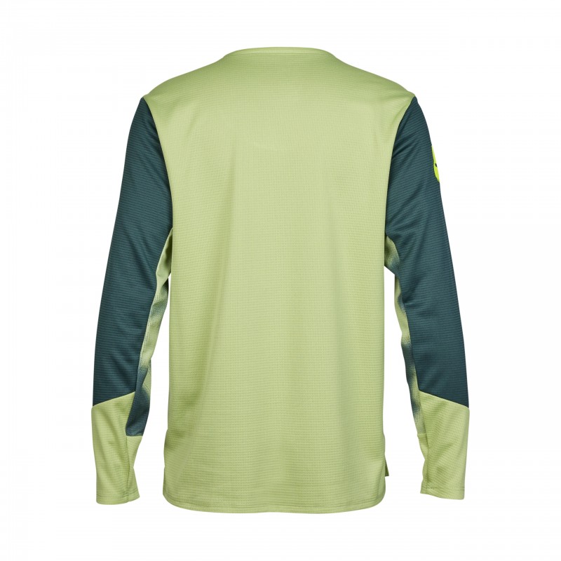 KOSZULKA ROWEROWA Z DŁUGIM RĘKAWEM FOX JUNIOR DEFEND TAUNT PALE GREEN