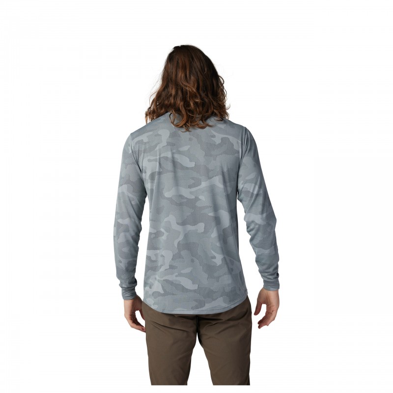 KOSZULKA ROWEROWA Z DŁUGIM RĘKAWEM FOX RANGER TRU DRI CLOUD GREY