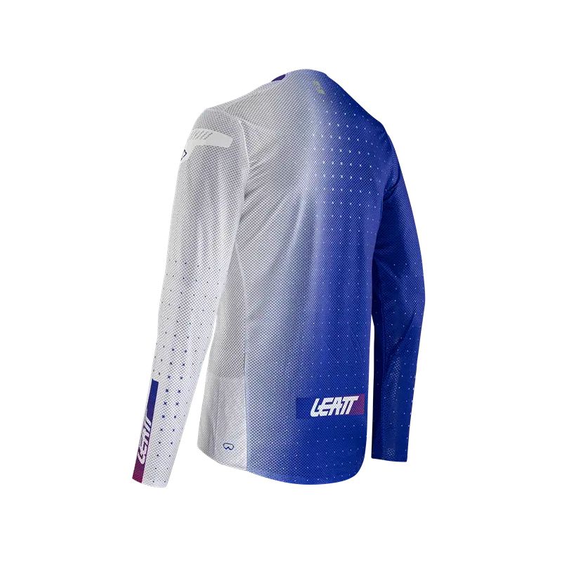 LEATT NOWOŚĆ KOSZULKA ROWEROWA (DZIECIĘCA) MTB GRAVITY 4.0 JUNIOR JERSEY ULTRABLUE KOLOR NIEBIESKI/BIAŁY ROZMIAR M (130-140cm)