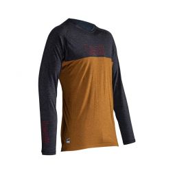 LEATT NOWOŚĆ KOSZULKA ROWEROWA MTB GRAVITY 2.0 JERSEY PEANUT KOLOR BRĄZOWY/GRAFITOWY ROZMIAR L
