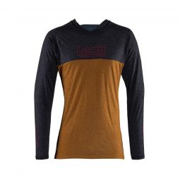 LEATT NOWOŚĆ KOSZULKA ROWEROWA MTB GRAVITY 2.0 JERSEY PEANUT KOLOR BRĄZOWY/GRAFITOWY ROZMIAR L