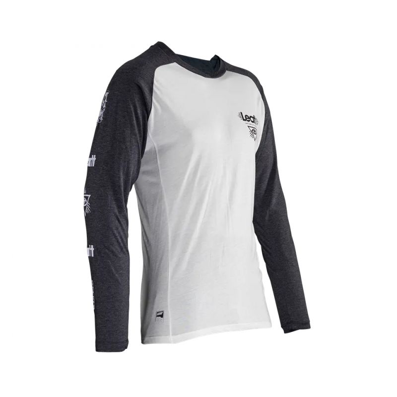 LEATT NOWOŚĆ KOSZULKA ROWEROWA MTB GRAVITY 2.0 JERSEY WHITE KOLOR BIAŁY/GRAFITOWY ROZMIAR L
