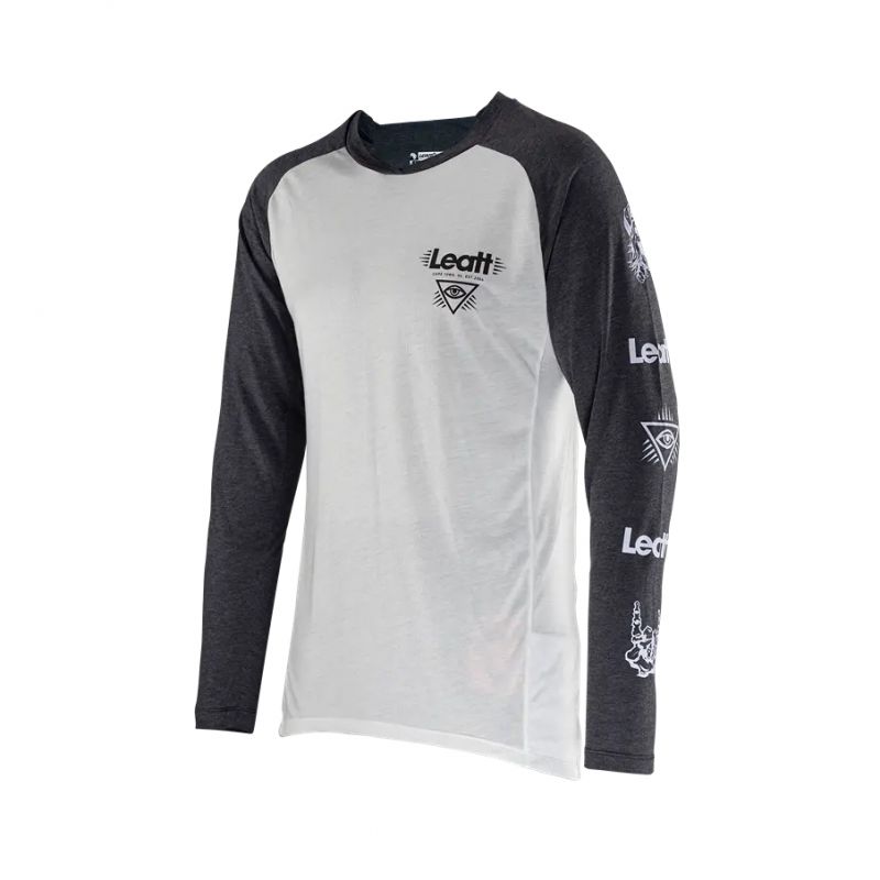 LEATT NOWOŚĆ KOSZULKA ROWEROWA MTB GRAVITY 2.0 JERSEY WHITE KOLOR BIAŁY/GRAFITOWY ROZMIAR L