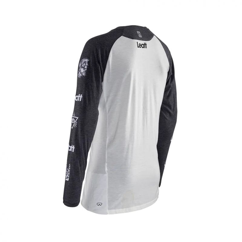 LEATT NOWOŚĆ KOSZULKA ROWEROWA MTB GRAVITY 2.0 JERSEY WHITE KOLOR BIAŁY/GRAFITOWY ROZMIAR L