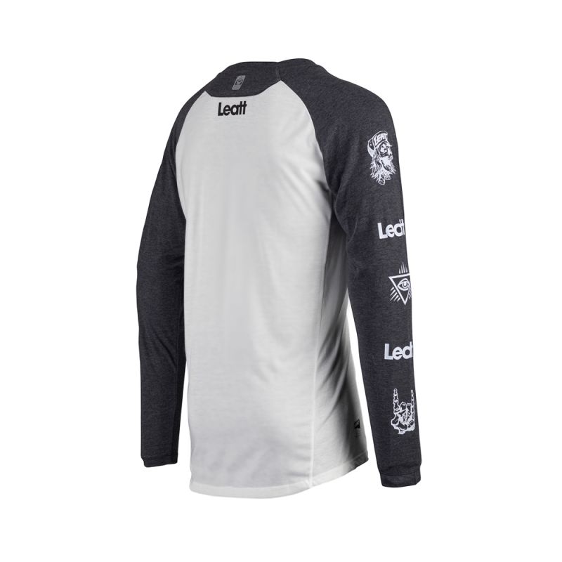 LEATT NOWOŚĆ KOSZULKA ROWEROWA MTB GRAVITY 2.0 JERSEY WHITE KOLOR BIAŁY/GRAFITOWY ROZMIAR XL