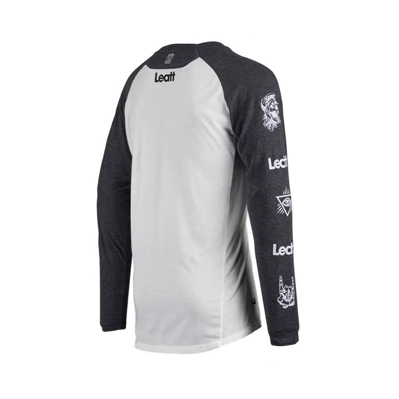 LEATT NOWOŚĆ KOSZULKA ROWEROWA MTB GRAVITY 2.0 JERSEY WHITE KOLOR BIAŁY/GRAFITOWY ROZMIAR XL