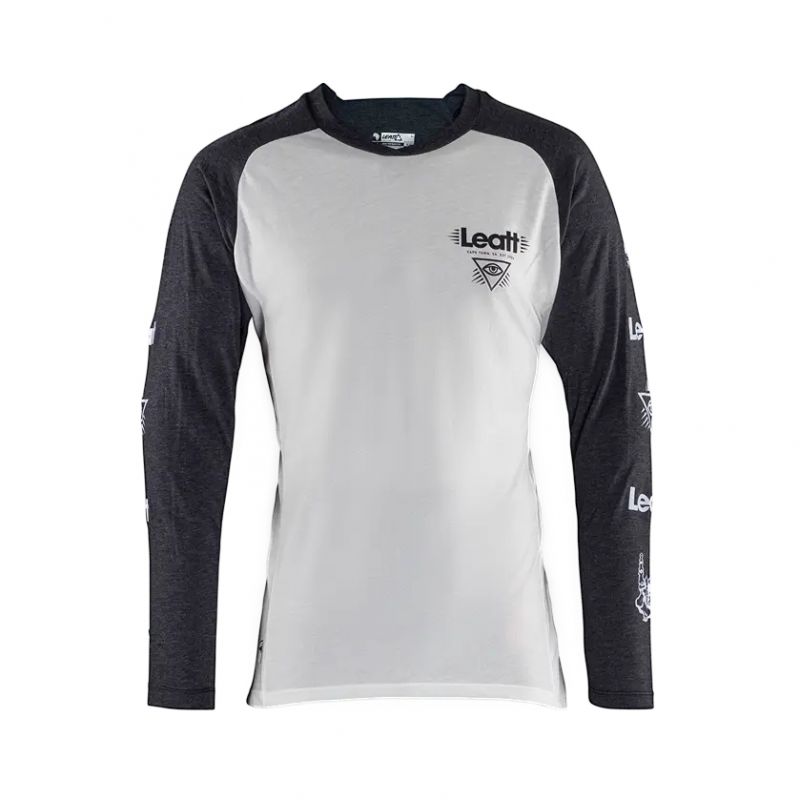 LEATT NOWOŚĆ KOSZULKA ROWEROWA MTB GRAVITY 2.0 JERSEY WHITE KOLOR BIAŁY/GRAFITOWY ROZMIAR XL