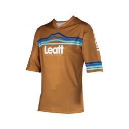 LEATT NOWOŚĆ KOSZULKA ROWEROWA MTB ENDURO 3.0 JERSEY PEANUT KOLOR BRĄZOWY ROZMIAR M