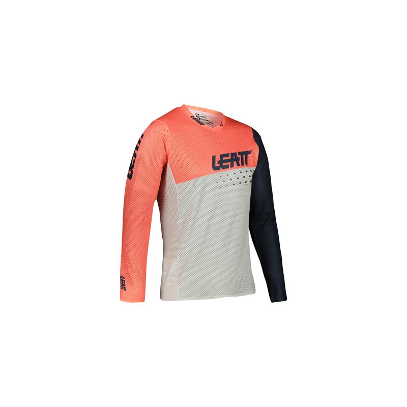 LEATT KOSZULKA ROWEROWA MTB GRAVITY 4.0 JERSEY CORAL KOLOR POMARAŃCZOWY/GRANATOWY/BIAŁY ROZMIAR M