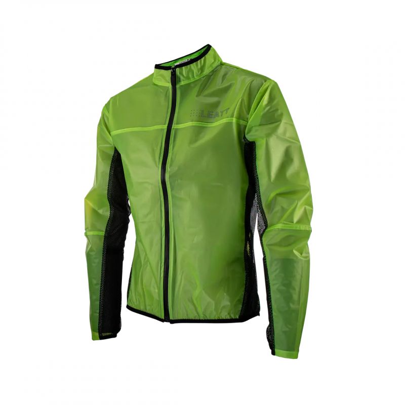 LEATT KURTKA PRZECIWDESZCZOWA MTB ROWEROWA (PÓŁPRZEŹROCZYSTA) JACKET RACECOVER LIME KOLOR ŻÓŁTY ROZMIAR M