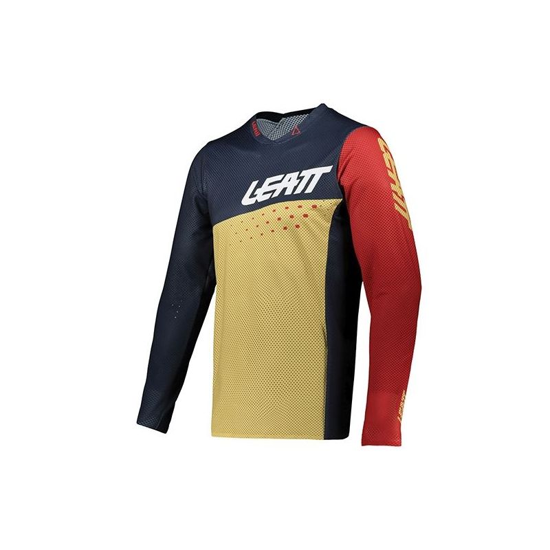 LEATT KOSZULKA ROWEROWA MTB 4.0 ULTRAWELD JERSEY SAND KOLOR PIASKOWY/GRANATOWY/CZERWONY ROZMIAR M