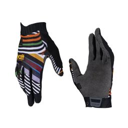 LEATT NOWOŚĆ RĘKAWICE ROWEROWE (DAMSKIE) MTB 1.0 GRIPR WOMEN GLOVE STRIPES KOLOR CZARNY/MULTICOLOR ROZMIAR S