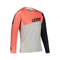 LEATT KOSZULKA ROWEROWA (DZIECIĘCA) MTB GRAVITY 4.0 JUNIOR JERSEY CORAL KOLOR POMARAŃCZOWY/GRANATOWY/BIAŁY ROZMIAR XL (150-160 c