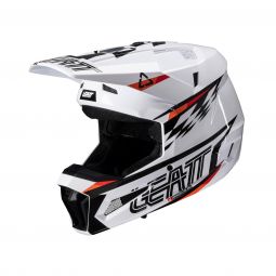 KASK Z GOGLAMI LEATT KIT MOTO 3.5 JUNIOR V25 (53-54CM) WHITE