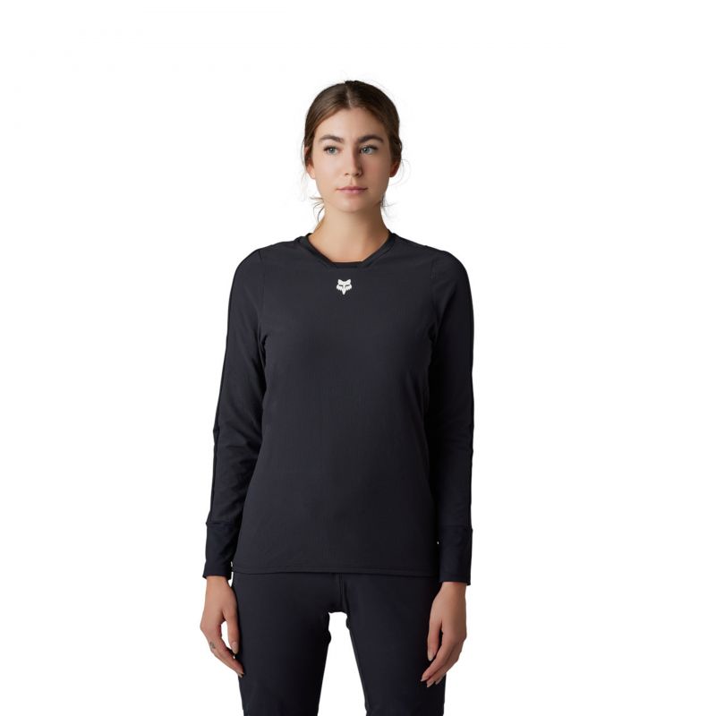 Koszulka Rowerowa Z Długim Rękawem Fox Lady Defend Thermal Black