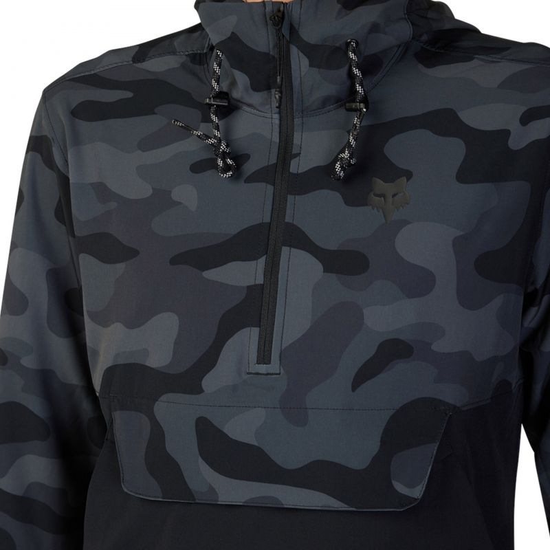 Bluza Rowerowa Z Kapturem Fox Ranger Wind Pullover Black Camo
