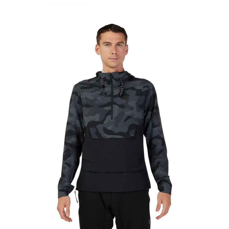 Bluza Rowerowa Z Kapturem Fox Ranger Wind Pullover Black Camo