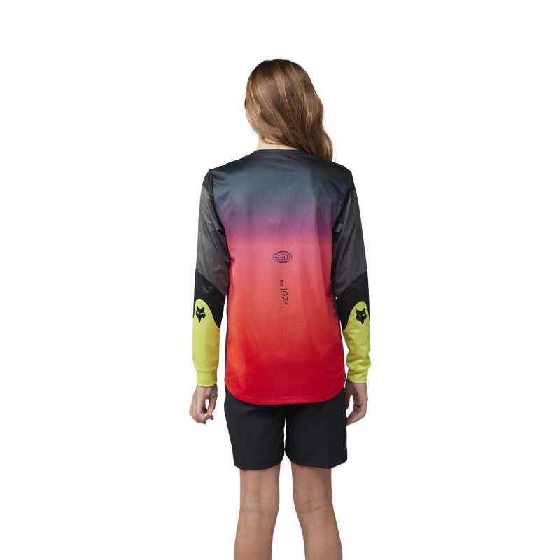 Koszulka Rowerowa Z Długim Rękawem Fox Junior Ranger Revise Black/Pink