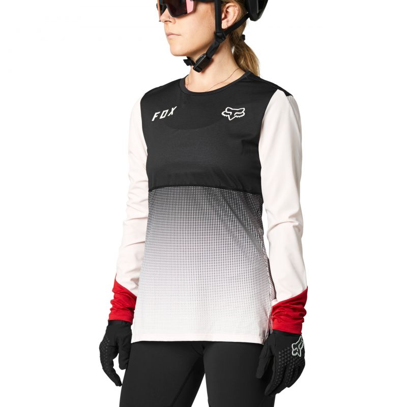 Koszulka Rowerowa Fox Lady Z Długim Rękawem Flexair Black/Pink