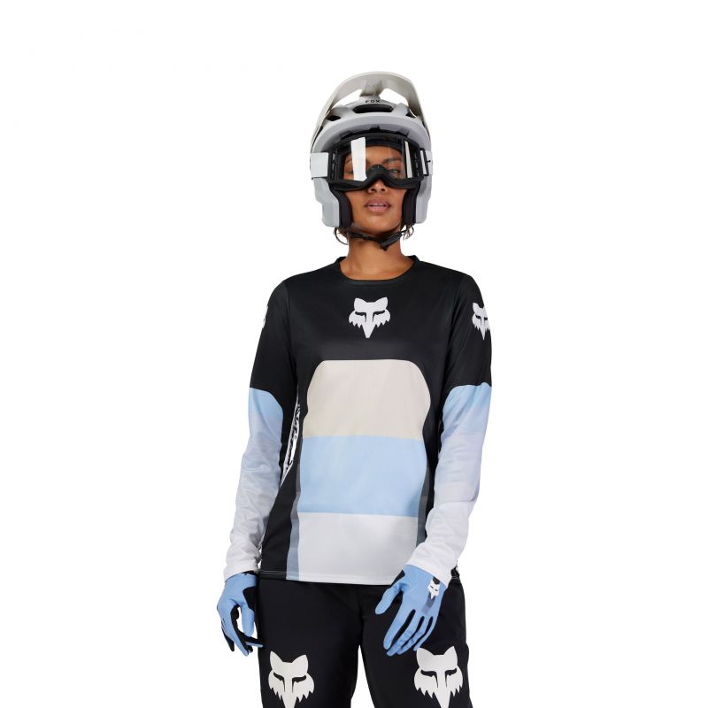 Koszulka Rowerowa Z Długim Rękawem Fox Lady Ranger Grid Black