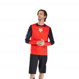 Koszulka Rowerowa Z Długim Rękawem Fox Defend Elevated Fluo Red
