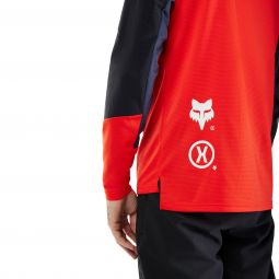 Koszulka Rowerowa Z Długim Rękawem Fox Defend Elevated Fluo Red