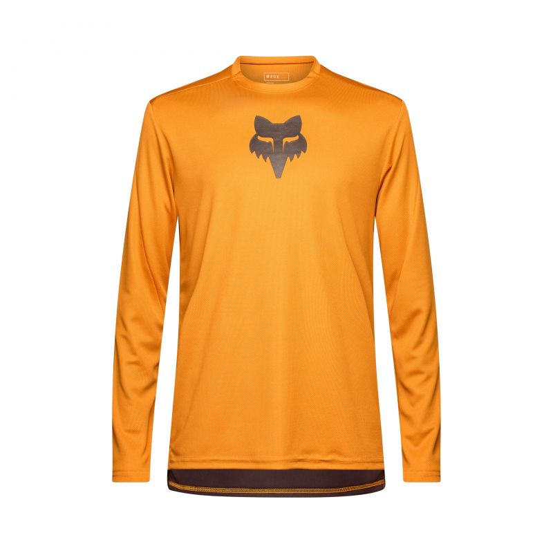 Koszulka Rowerowa Z Długim Rękawem Fox Ranger Head Caramel