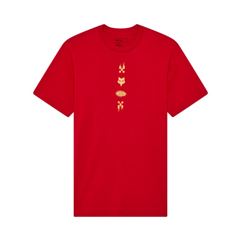 T-Shirt Fox Checkered Prem Cardinal