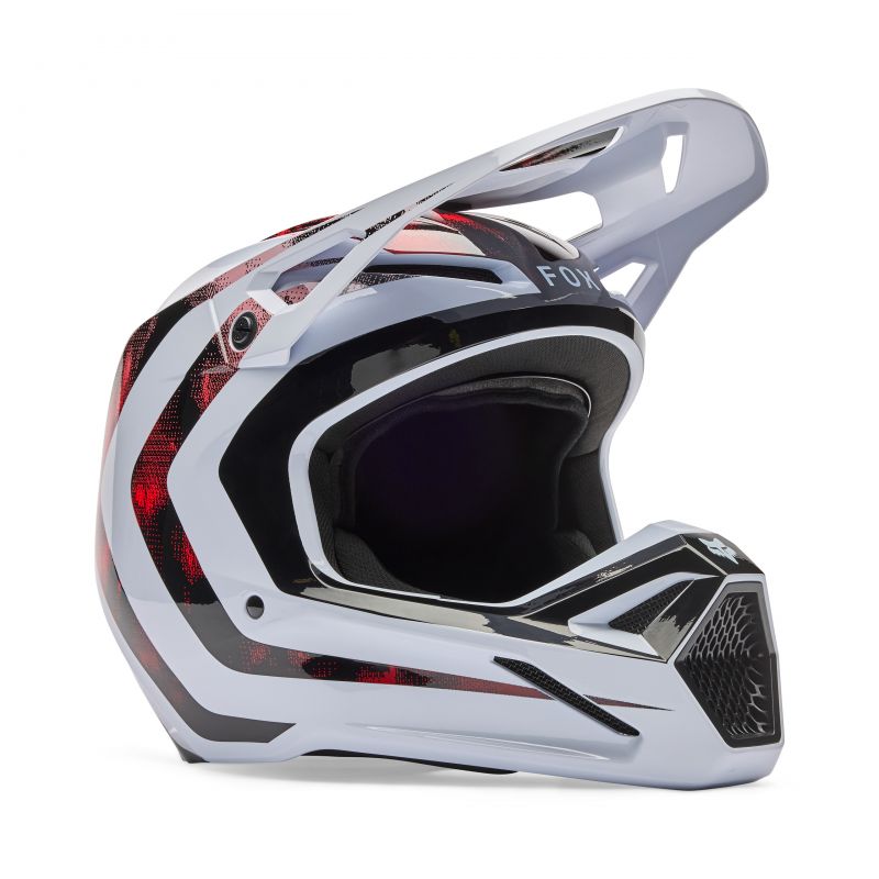 Kask Fox V1 Kairos White/Fluo Red