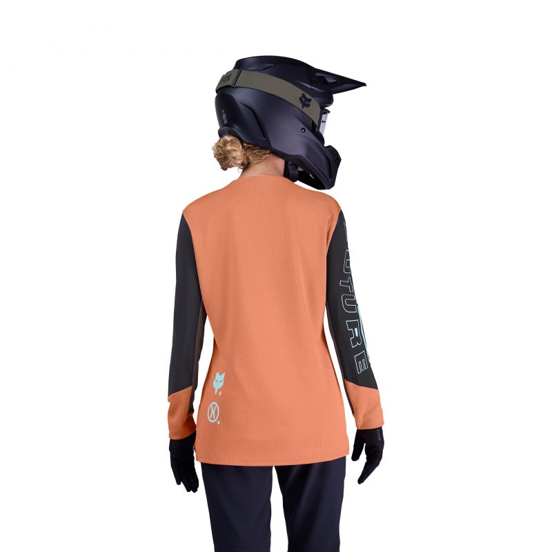 Koszulka Rowerowa Z Długim Rękawem Fox Lady Defend Elevated Coral