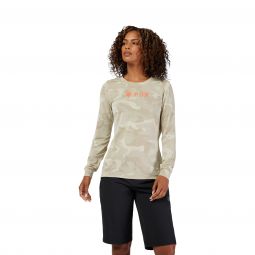 Koszulka Rowerowa Z Długim Rękawem Fox Lady Ranger Tru Dri Cream
