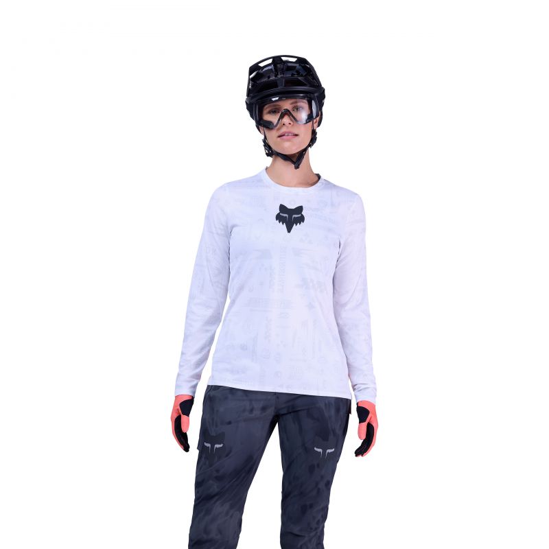 Koszulka Rowerowa Z Długim Rękawem Fox Lady Ranger Lunar Se White