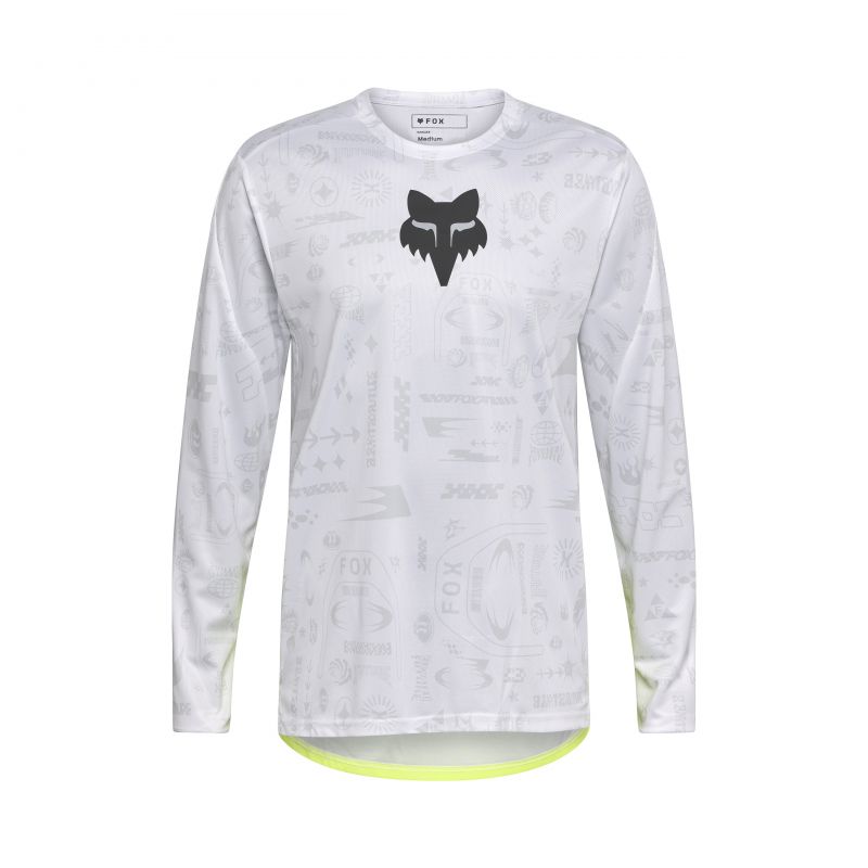 Koszulka Rowerowa Z Długim Rękawem Fox Ranger Lunar Se White