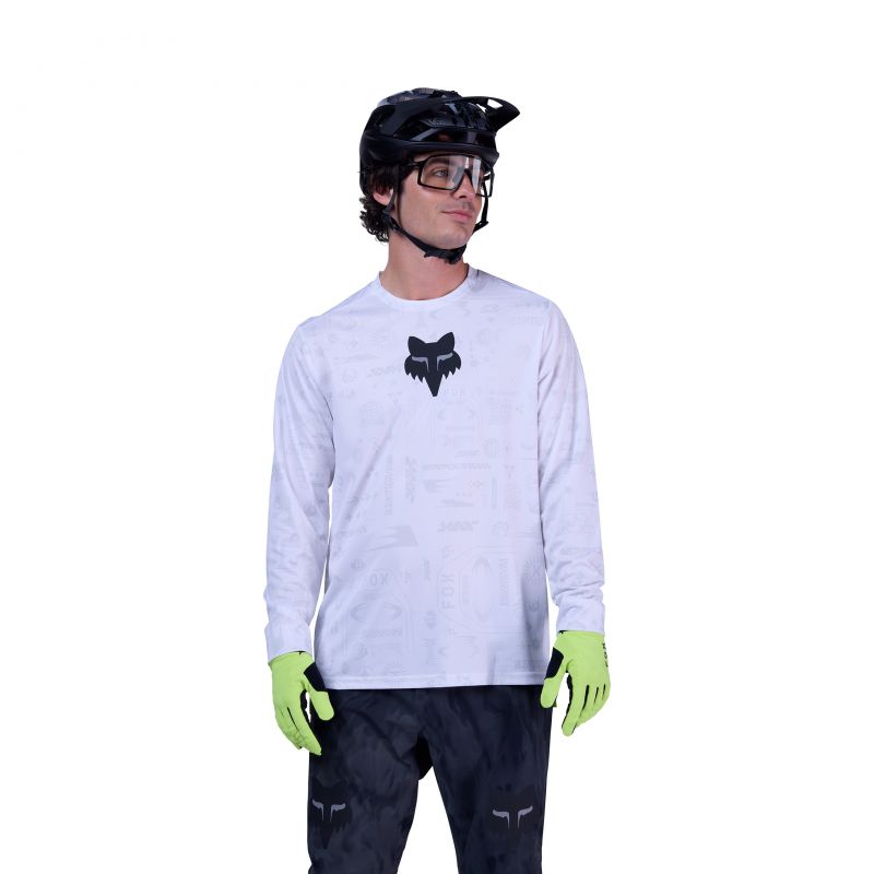 Koszulka Rowerowa Z Długim Rękawem Fox Ranger Lunar Se White