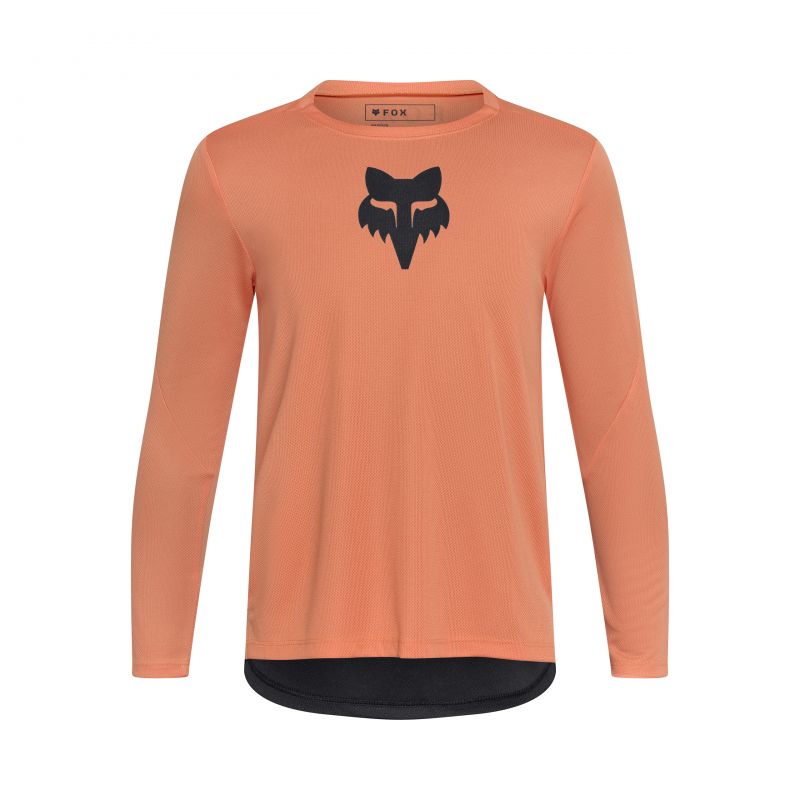 Koszulka Rowerowa Z Długim Rękawem Fox Junior Ranger Head Coral