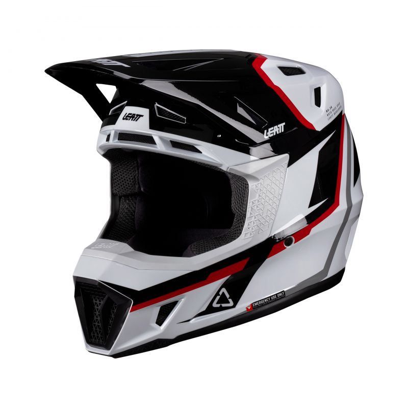 Kask Z Goglami Leatt Kit Moto 7.5 V26 White/Red (57-58Cm)