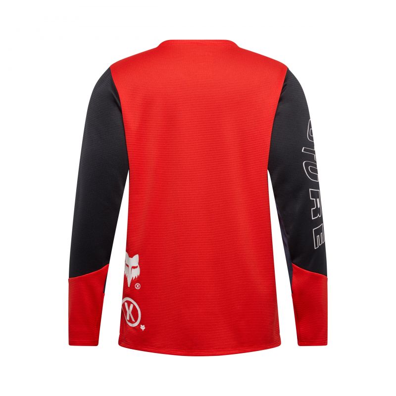 Koszulka Rowerowa Z Długim Rękawem Fox Junior Defend Elevated Fluo Red