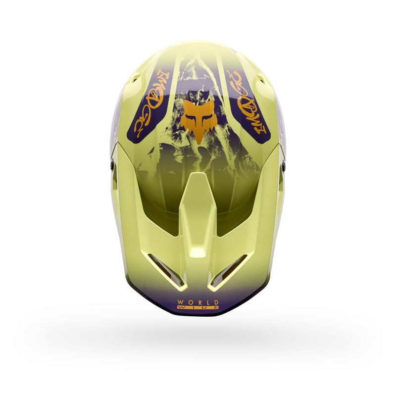 Kask Motocyklowy Fox V1 Image Print Purple Yellow