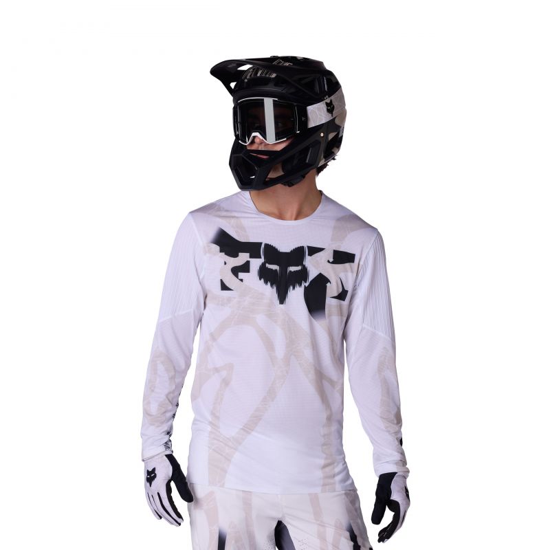 Koszulka Rowerowa Z Długim Rękawem Fox Flexair Diffuse Se White