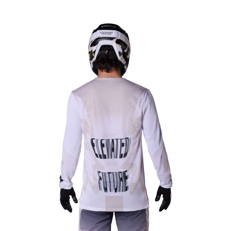 Koszulka Rowerowa Z Długim Rękawem Fox Flexair Diffuse Se White