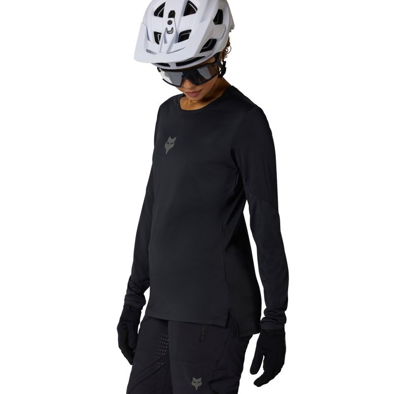 Koszulka Rowerowa Z Długim Rękawem Damska Fox Flexair Black
