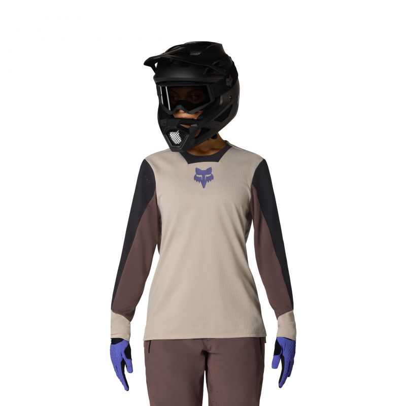 Koszulka Rowerowa Z Długim Rękawem Damska Fox Defend Park Chalk