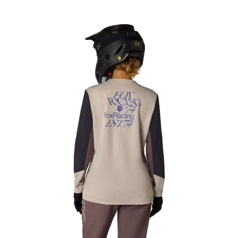 Koszulka Rowerowa Z Długim Rękawem Damska Fox Defend Park Chalk