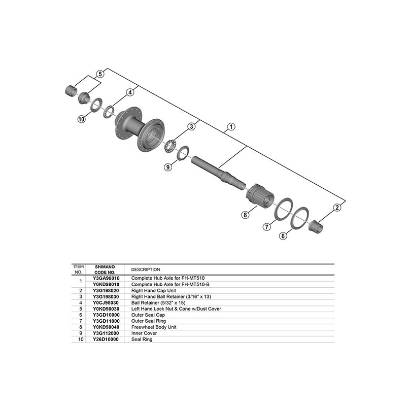 Complete Hub Axle Wh-Mt501-Cl