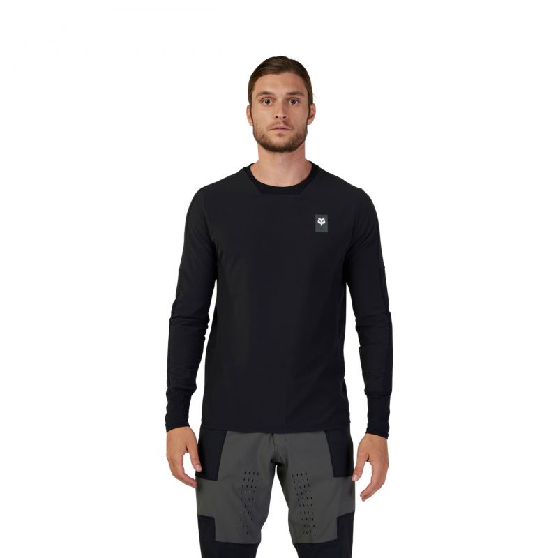 Koszulka Rowerowa Z Długim Rękawem Fox Defend Thermal Black
