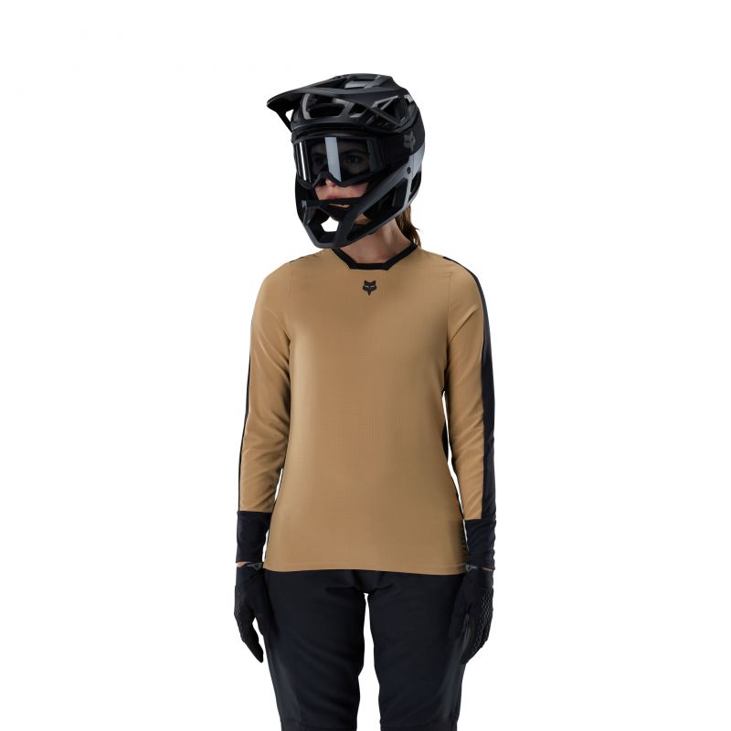 Koszulka Rowerowa Z Długim Rękawem Damska Fox Defend Thermal Brown Sugar