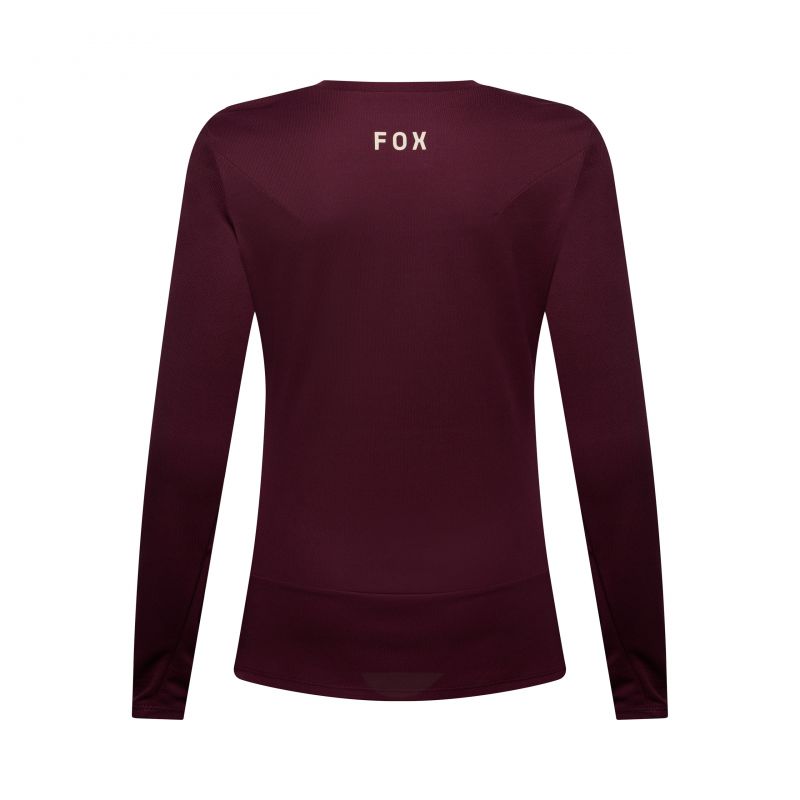 Koszulka Rowerowa Z Długim Rękawem Damska Fox Ranger Head Dark Maroon